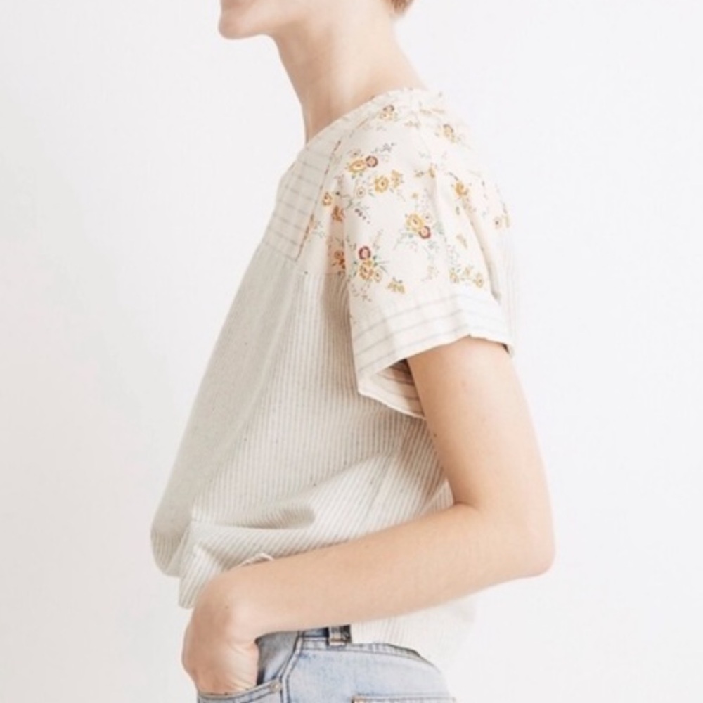 Madewell x The New Denim Project Patchwork Top
In Floral and Railroad Stripe S - Picture 2 of 10